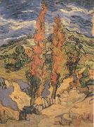 Vincent Van Gogh Two Poplars on a Road through the Hills (nn04) oil painting picture wholesale